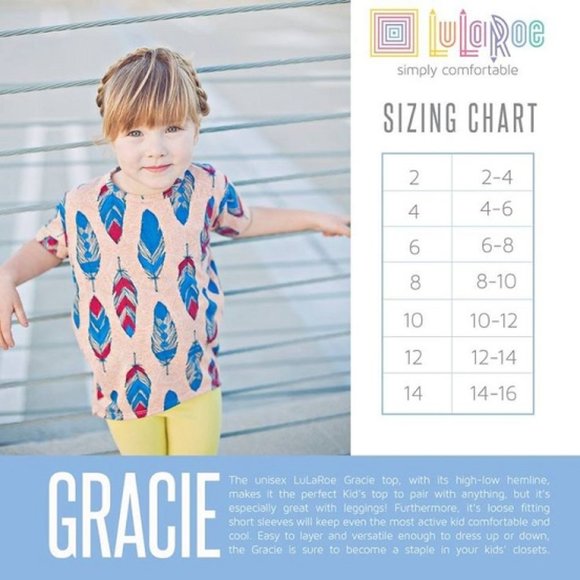 NWT LuLaRoe Kids Gracie Top - Picture 2 of 6